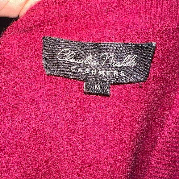 Claudia Nichole cashmere red cozy luxe M cardigan - Picture 4 of 5